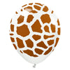 Kalisan 12 inch KALISAN SAFARI GIRAFFE - WHITE W/ CARAMEL INK Latex Balloons