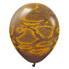 Kalisan 12 inch KALISAN SAFARI SNAKE - CHOCOLATE BROWN W/ GOLD INK Latex Balloons