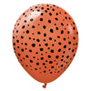 Kalisan 12 inch KALISAN SAFARI CHEETAH - RUST ORANGE W/ BLACK INK Latex Balloons