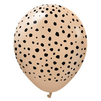 Kalisan 12 inch KALISAN SAFARI CHEETAH - DESERT SAND W/ BLACK INK Latex Balloons