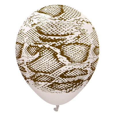 Kalisan 12 inch KALISAN SAFARI SNAKE - DESERT SAND W/ DARK BROWN INK Latex Balloons