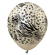 Kalisan 12 inch KALISAN SAFARI MUTANT - MIRROR WHITE GOLD W/ BLACK INK Latex Balloons