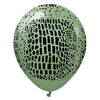 Kalisan 12 inch KALISAN SAFARI CROCODILE - EUCALYPTUS W/ BLACK INK Latex Balloons