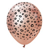 Kalisan 12 inch KALISAN SAFARI LEOPARD - MIRROR ROSE GOLD W/ BLACK INK Latex Balloons