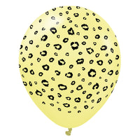 Kalisan 12 inch KALISAN SAFARI LEOPARD - MACARON YELLOW W/ BLACK INK Latex Balloons