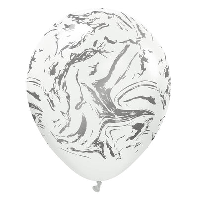 Kalisan 12 inch KALISAN SPACE NEBULA - WHITE W/ SILVER INK Latex Balloons