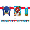 Unique 6.5 foot SONIC THE HEDGEHOG HAPPY BIRTHDAY JOINTED BANNER Party Decor 21833-UN