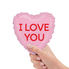 Betallic 9 inch CONVERSATION HEART PINK & GREEN (AIR-FILL ONLY) Foil Balloon 22422-B-U