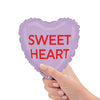 Betallic 9 inch CONVERSATION HEART PURPLE & YELLOW (AIR-FILL ONLY) Foil Balloon 22423-B-U