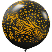 Kalisan 24 inch KALISAN SAFARI MUTANT - BLACK W/ GOLD INK Latex Balloons 22457807-KL