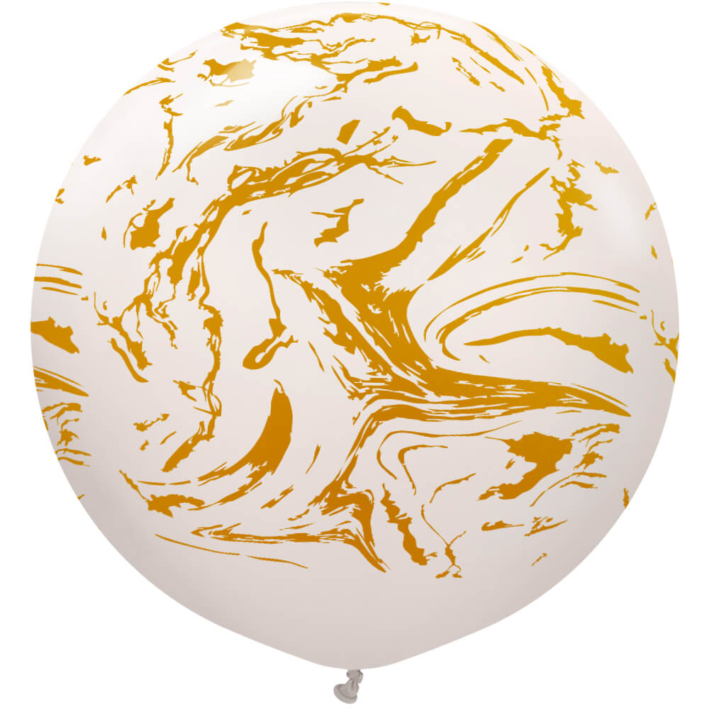 Kalisan 24 inch KALISAN SPACE NEBULA - WHITE SAND W/ GOLD INK Latex Balloons 22458837-KL