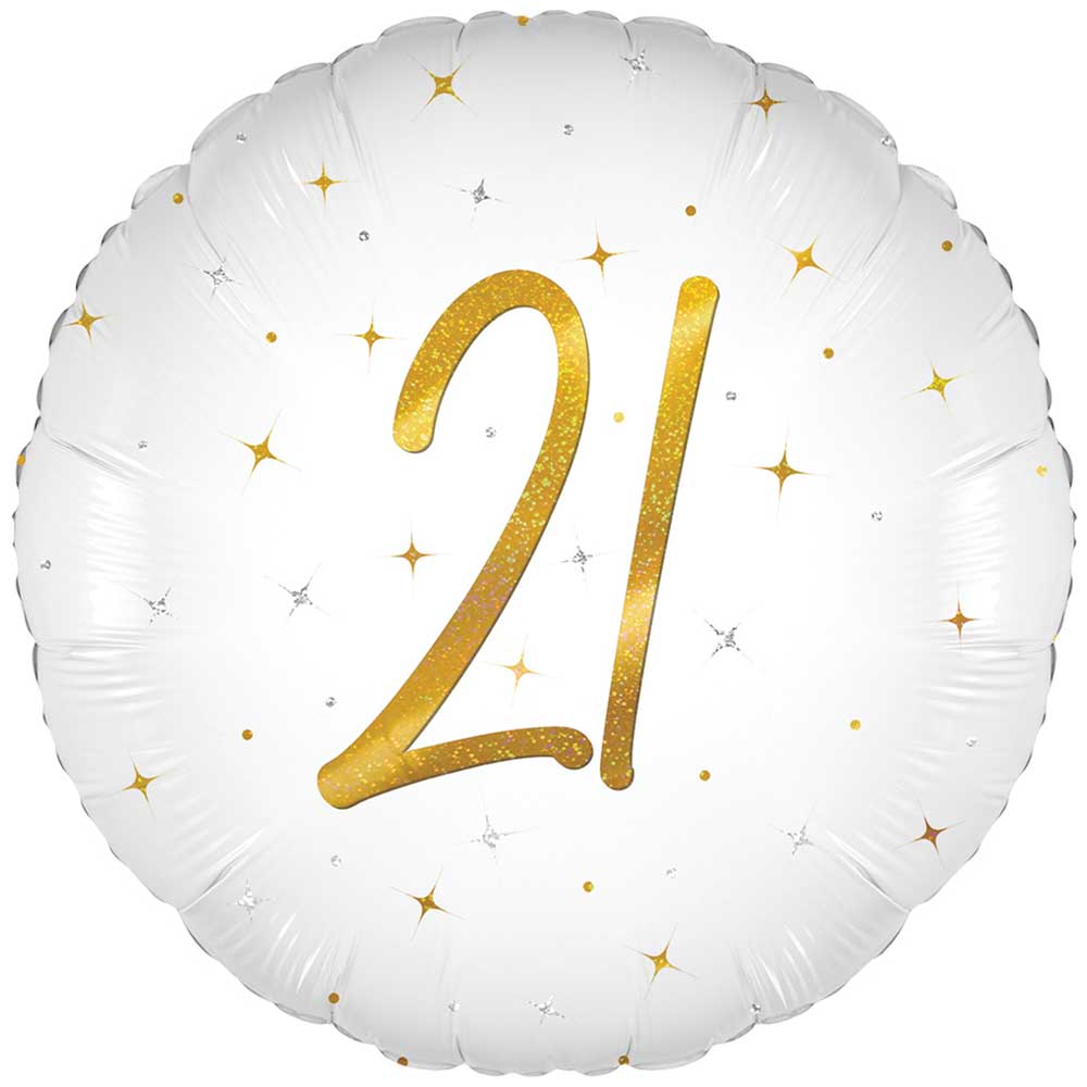 18 inch ELEGANT SPARKLE WHITE 21 HOLOGRAPHIC