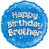 18 inch HAPPY BIRTHDAY BROTHER HOLOGRAPHIC