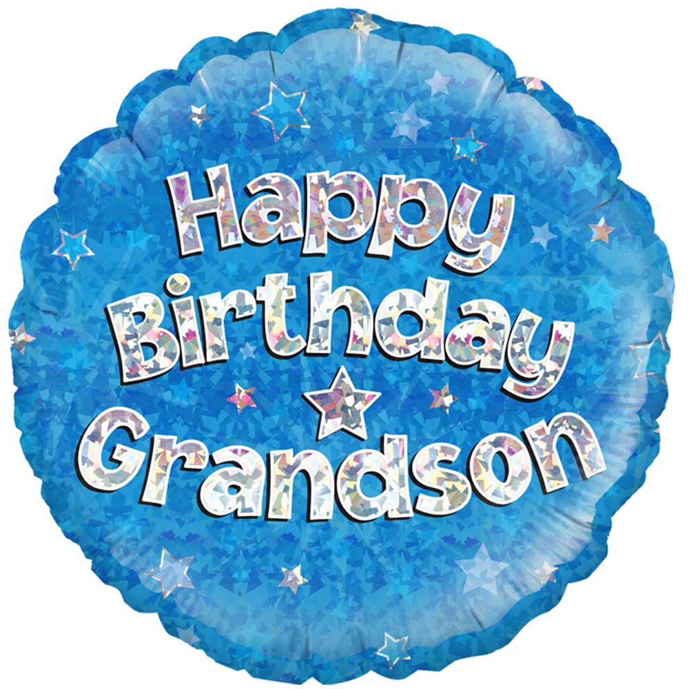 18 inch HAPPY BIRTHDAY GRANDSON HOLOGRAPHIC