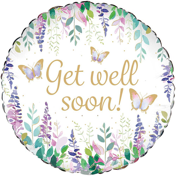 18 inch WATERCOLOUR FLORAL GET WELL SOON