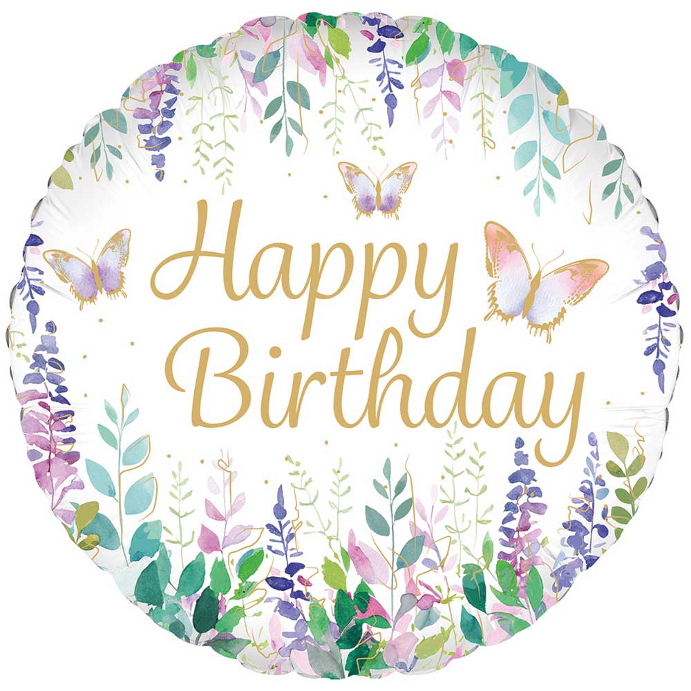 18 inch WATERCOLOUR FLORAL BIRTHDAY