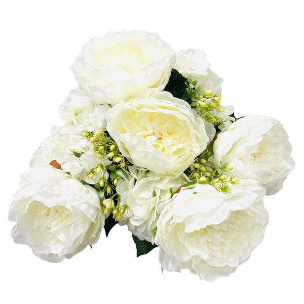 23 inch DELUXE PEONY HYDRANGEA BUSH - CREAM - LA Balloons