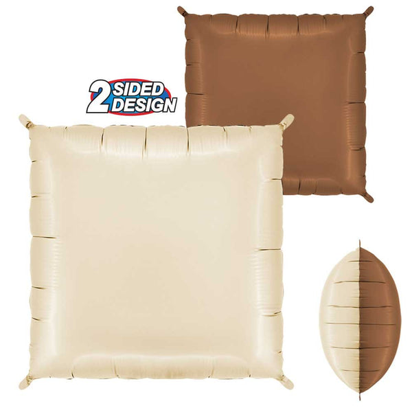 24 inch DECO BICOLOR SQUARE - CREAM & CHOCOLATE (2 PK) - LA Balloons