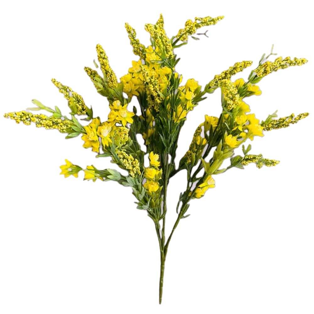 24 inch HEATHER WILD FLOWER BUSH - YELLOW