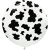 24 inch KALISAN SAFARI COW - WHITE W/ BLACK INK - LA Balloons