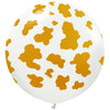 24 inch KALISAN SAFARI COW - WHITE W/ GOLD INK - LA Balloons