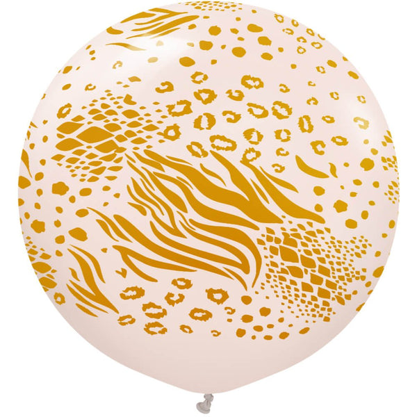 24 inch KALISAN SAFARI MUTANT - PINK BLUSH W/ GOLD INK - LA Balloons