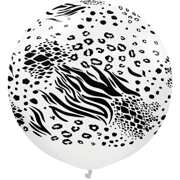 24 inch KALISAN SAFARI MUTANT - WHITE W/ BLACK INK - LA Balloons