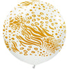 24 inch KALISAN SAFARI MUTANT - WHITE W/ GOLD INK - LA Balloons
