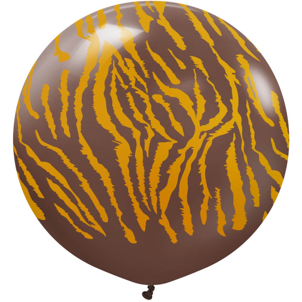 24 inch KALISAN SAFARI TIGER - CHOCOLATE BROWN W/ GOLD INK