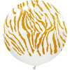 24 inch KALISAN SAFARI TIGER - WHITE W/ GOLD INK - LA Balloons