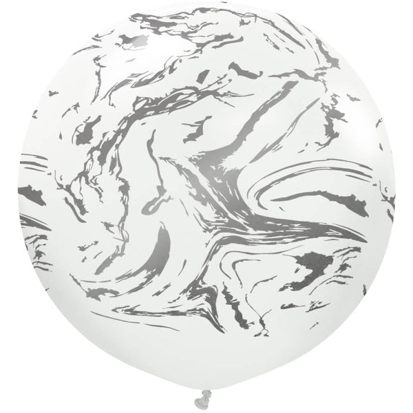 24 inch KALISAN SPACE NEBULA - WHITE W/ SILVER INK - LA Balloons