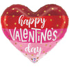 24 inch SATIN STRIPES HAPPY VALENTINE'S DAY HEART - LA Balloons