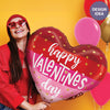 24 inch SATIN STRIPES HAPPY VALENTINE'S DAY HEART - LA Balloons