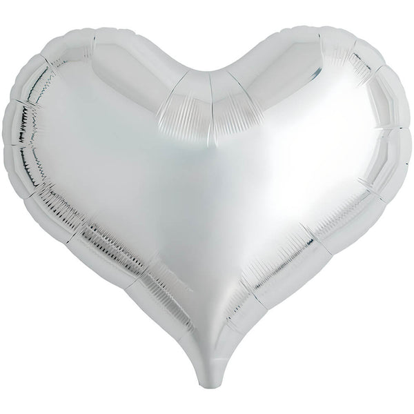 25 inch JELLY HEART - METALLIC SILVER - LA Balloons