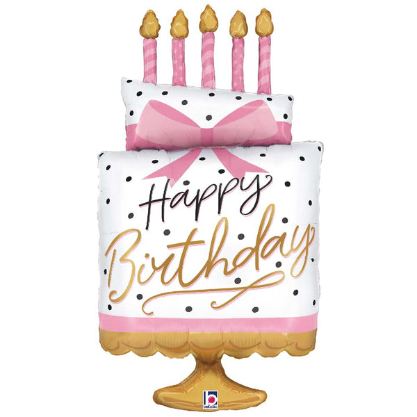 35 inch PINK BOW BIRTHDAY CAKE
