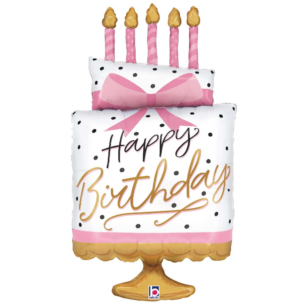 35 inch PINK BOW BIRTHDAY CAKE