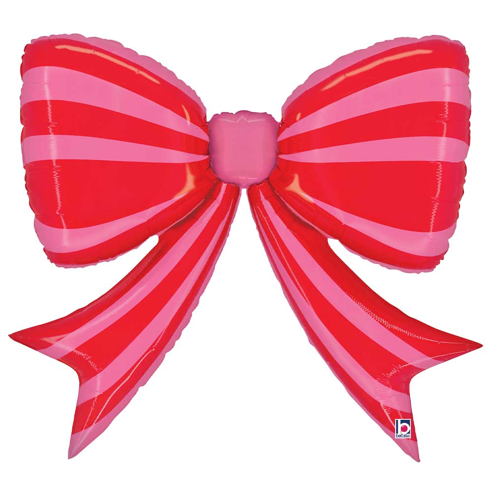 41 inch STRIPED RED BOW