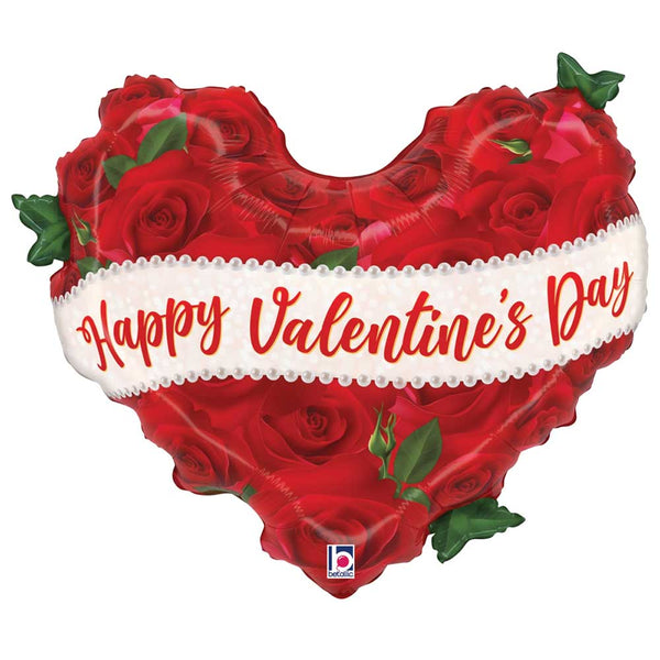 28 inch SATIN VALENTINE ROSE HEART