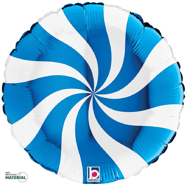 18 inch SWIRLY WHITE & BLUE