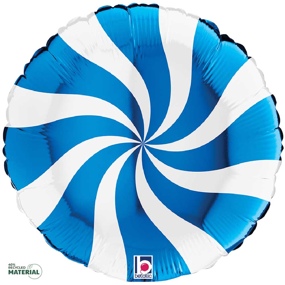18 inch SWIRLY WHITE & BLUE