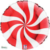 18 inch SWIRLY WHITE & RED