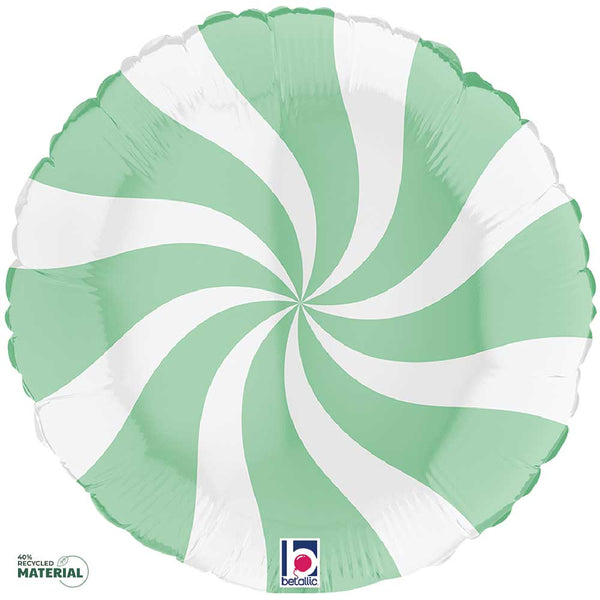 18 inch SWIRLY WHITE & MATTE GREEN