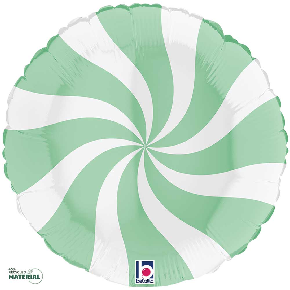 18 inch SWIRLY WHITE & MATTE GREEN