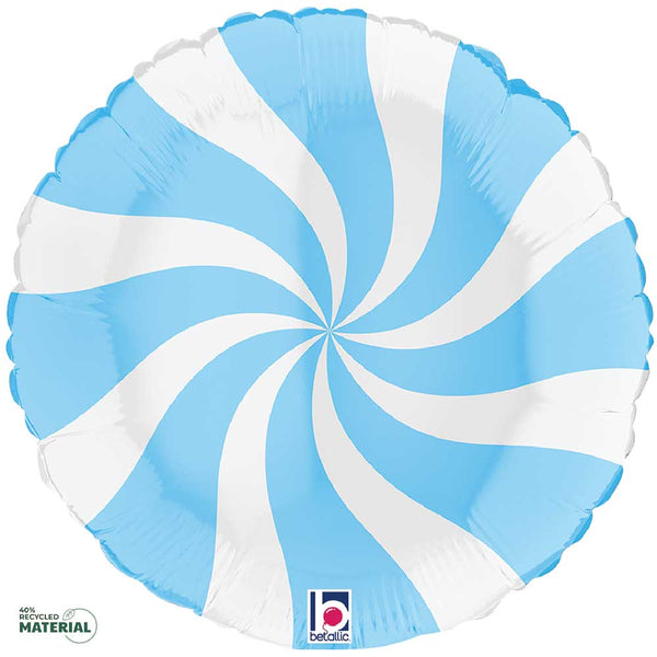 18 inch SWIRLY WHITE & MATTE BLUE