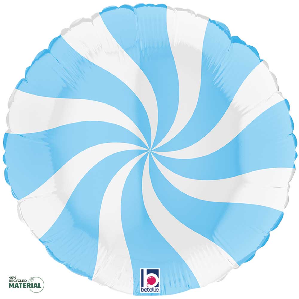 18 inch SWIRLY WHITE & MATTE BLUE