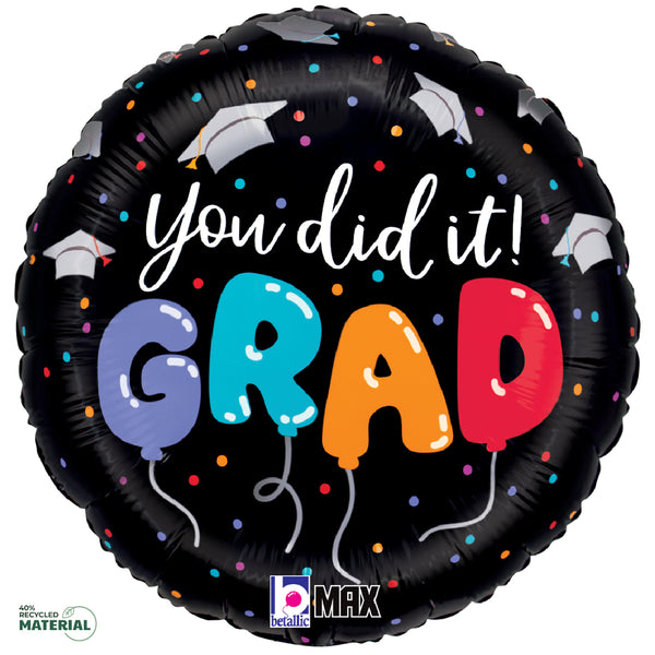 18 inch YOU DID IT GRAD BALLOON LETTERS