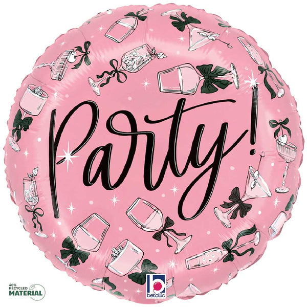 18 inch BLACK BOW PARTY DRINKS