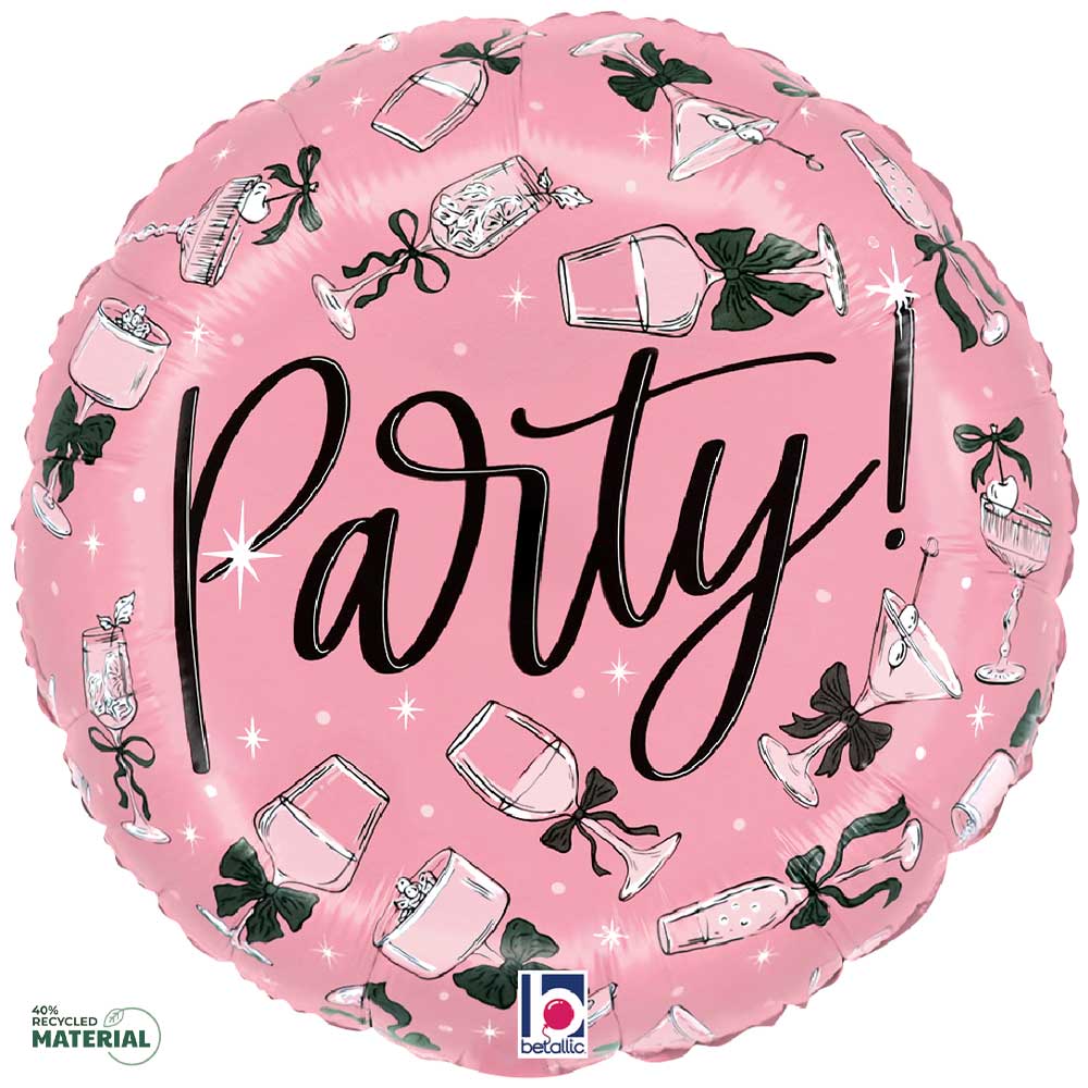 18 inch BLACK BOW PARTY DRINKS