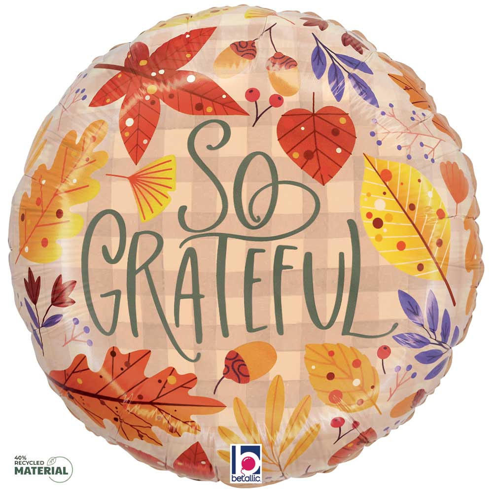 18 inch SO GRATEFUL FALL LEAVES