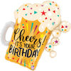 27 inch HAPPY BIRTHDAY FUN CONFETTI BEER - LA Balloons